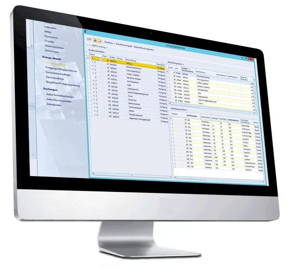 orderbase business Funktionsmodul CRM Kontaktverwaltung Screenshot Funktionsmodul Fertigung im orderbase business